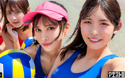 ビーチで遊んだ後が本番！激エロユニフォーム4人を宅飲みでハメ潰して種付けSEX！【つばき/なな/なの/ちなみ】Ver.つばき＆なな（VERONICA-VRNC-065）の女優名は？